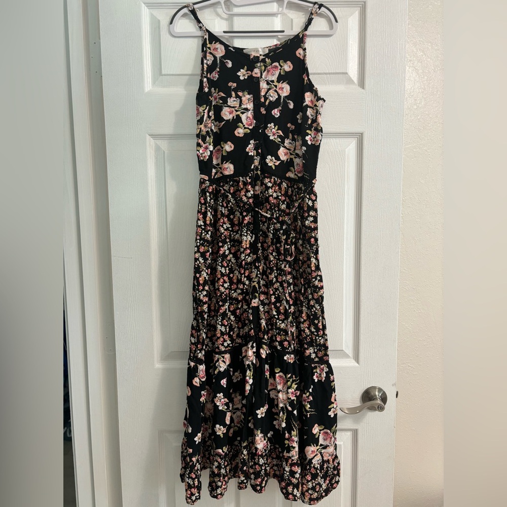 Floral Black Maxi Dress